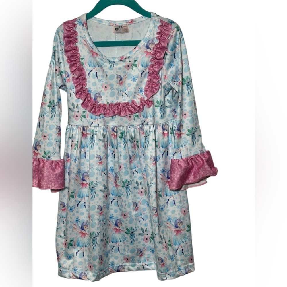 Pete + Lucy Fairy Snowflake Lap Dress NWT Ruffle Sleeve Size 5 Soft‎ Pull Over